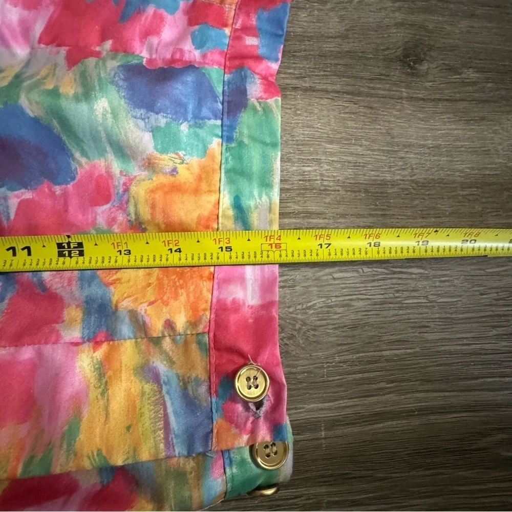 Vintage Cycle Boston Colorful Floral Print Pleated Mini Skirt